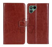 TienJueShi Brown Book Stand Retro Business Flip Leather Protector Phone Case For Fairphone 4 6.3 inch Cover Etui Wallet