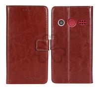 TienJueShi Brown Book Stand Retro Flip Leather Protector Phone TPU Silicone Case For Doro 1380 2.4 inch Gel Cover Etui Wallet