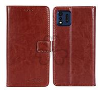 TienJueShi Brown Book Stand Retro Flip Leather Protector Phone TPU Silicone Case For IMO Q5 2022 5.5 inch Gel Cover Etui Wallet