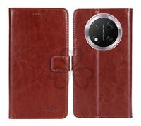 TienJueShi Brown Book Stand Retro Flip Leather Protector Phone TPU Silicone Case Gel Cover Etui Wallet For Honor Magic7 Lite X9c 5G 6.78 inch