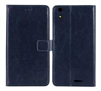 TienJueShi Dark Blue Book Stand Premium Retro Business Flip Leather Protector Phone Case For imo q3 plus 5 inch Cover Etui Wallet