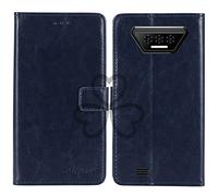 TienJueShi Dark Blue Book Stand Retro Flip Leather Protector Phone TPU Silicone Case For Doogee S41T 5.5 inch Gel Cover Etui Wallet