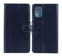 TienJueShi Dark Blue Book Stand Retro Flip Leather Protector Phone TPU Silicone Case For Nokia Co2 5.45 inch Gel Cover Etui Wallet