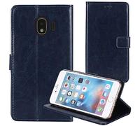 TienJueShi Dark Blue Book Stand Retro Flip Leather Protector Phone TPU Silicone Case For Samsung Galaxy J2 Core 2020 5 inch Gel Cover Etui Wallet