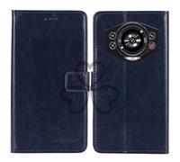 TienJueShi Dark Blue Book Stand Retro Flip Leather Protector Phone TPU Silicone Case Gel Cover Etui Wallet For DOOGEE S Cyber 6.58 inch