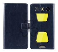 TienJueShi Dark Blue Book Stand Retro Flip Leather Protector Phone TPU Silicone Case Gel Cover Etui Wallet For Oukitel G5 6 inch