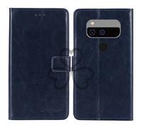 TienJueShi Dark Blue Book Stand Retro Flip Leather Protector Phone TPU Silicone Case Gel Cover Etui Wallet For Unihertz Jelly Max 5.05 inch