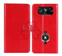 TienJueShi Red Book Stand Retro Business Flip Leather Protector Phone Case Cover Etui Wallet For Blackview Rock 1 Pro 6.56 inch