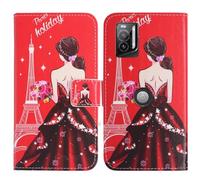 TienJueShi Red Book Stand Retro Business Flip Leather Protector Phone Case Cover Etui Wallet For Crosscall Stellar M6 M6E 6.1 inch