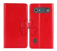 TienJueShi Red Book Stand Retro Business Flip Leather Protector Phone Case Cover Etui Wallet For Doro Leva L10 L11 2.4 inch