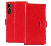 TienJueShi Red Book Stand Retro Flip Leather Protector Hard PC Case For Doro 8080 5.7 inch Gel Cover Etui Wallet