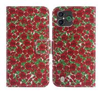TienJueShi Rosa Flower Fashion Style Book Stand Flip PU Leather Magnet Card slot Protector Phone Case Cover Etui Wallet For Doro Aurora A30 A31 6.1 inch
