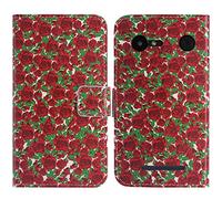 TienJueShi Rose Flower Book-Style Flip Leather Protector Case Cover Skin Etui Wallet For Doro 8035 5 inch