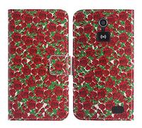 TienJueShi Rose Flower Book-Style Flip Leather Protector Case Cover Skin Etui Wallet For Doro Liberto 8030 4.5 inch