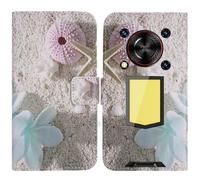 TienJueShi Sea Star Fashion Stand TPU Silicone Book Stand Flip PU Leather Protector Phone Case Cover Etui Wallet For Oukitel WP56 5G 6.8 inch Dark Blue