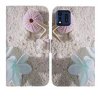 TienJueShi Sea Star Fashion Stand TPU Silicone Book Stand Flip PU Leather Protector Phone Case For IMO Q5 2022 5.5 inch Cover Etui Wallet