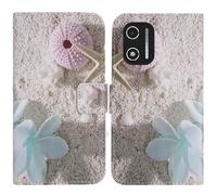 TienJueShi Sea Star Fashion Style Book Stand Flip PU Leather Magnet Card slot Protector Phone Case Cover Etui Wallet For Xgody Android Phone X32 2025 5.5 inch Dark Blue
