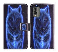 TienJueShi Wolf Fashion Stand TPU Silicone Book Stand Flip PU Leather Protector Phone Case For Nokia C32 6.5 inch Cover Etui Wallet