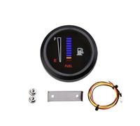 TIEOAXFT 12/24V 52mm Ultra Thin Car Motorcycle Fuel Level Meter Gauge Electronic 8 LED Light Display Blue Color Universal