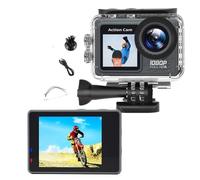 TIEOAXFT 5K Action Camera Pro WiFi Remote Control Sport with HD 1080P 60FPS Bicycle Motorcycles Helmet Video Recording Cameras(32G Card,5K-EIS)