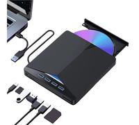 TIEOAXFT 7 In 1 USB3.0 Type-C External Mobile Drive CD DVD Burner and-Play Slim for Windows 11/10/8/7/Linux/OS