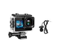 TIEOAXFT A10 Action Camera 4K Ultra HD 20MP Waterproof Cam with Touch Screen and 4X Zoo(Option5; Cam and Mic)