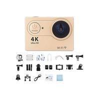 TIEOAXFT Action Camera with Image Stabilization, 4K Ultra HD, 2.0 inch Screen, 30FPS, Waterproof to 30M(No Card; Nero)