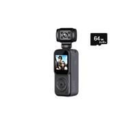 TIEOAXFT Handheld Sports Pocket Camera 2K QHD Display 270° Rotatable WIFI Control Video Recorder Motion(64G memory card)