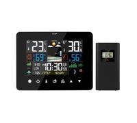 TIEOAXFT Weather Station Touch Screen Table Moon Phases Tides Barometer Thermometer Hygrometer Wall Clock Sun Time Forcast Sensor