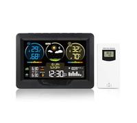 TIEOAXFT Wireless Weather Station Digital Home Temperature Humidity Meter Sun Time Tide Moon Phase Barometer Clock Forecast Trend Sesnor