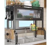 Tier Dish Drainer Rack, Large Capacity Over Sink Dish Drying Rack - Organize Kitchen with Storage Shelf for Bowls, Plates, Cups, saving Solution for Countertop (65cm825.6in)