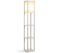 Tier Floor Lamp 4 Shelves Storage Light Oak Standing White