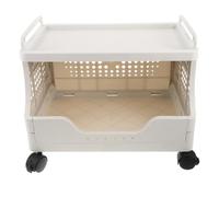 Tier Mobile Printer Stand with Locking Wheels and Side Handles and Students | Plastic Material with Reinforced Shelves, Sleek Minimalist Design, Quick Reconfiguration, Fits Shared Office Equipment Areas