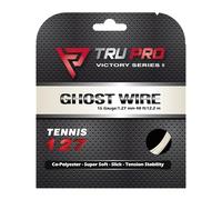 Tier One Sports TRU PRO Ghost Wire - Tennis String Set (Poly): Super Soft and Arm Friendly (16g (1.27 mm), 12.2 m, White)