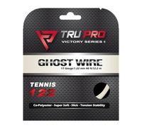 Tier One Sports TRU PRO Ghost Wire - Tennis String Set (Poly): Super Soft and Arm Friendly (17g (1.22 mm), 12.2 m, White)