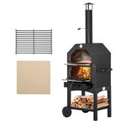 Tier Outdoor 2 Steel Stainless Charcoal Pizza Oven BBQ Smoker Cooker Grill
