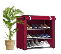 Tier Shoe Shelve - Slim Fabric Organizer, Shoe Storage Organizer | Covered Footwear Tower Sturdy Design Space Saving Entryway Closet Garage Indoor Dorm Utility Footwear Placement Structure Setup