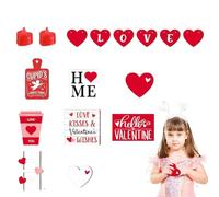 Tier Slabs Decoration, Wooden Heart Garden Gnome Decoration, Rustic Valentine's Day Decoration for Tier Plates, for Mantle, Bookcase, Bedroom, Living Room, Kitchen, Winterproof, Holidays