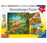 Tiere der Erde. Puzzle 3 x 49 Teile
