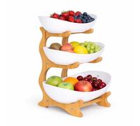 Tiered Fruit Bowl | Serving Bowls for Snacks & Dessert | Fruit Basket | Serving Platters For Parties | Food Stand | Afternoon Tea Stand | Serveware for Weddings, Conferences, Events (3-Tier)