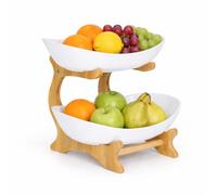 Tiered Fruit Bowl | Serving Bowls for Snacks & Dessert | Fruit Basket | Serving Platters For Parties | Food Stand | Afternoon Tea Stand | Serveware for Weddings, Conferences, Events (2-Tier)
