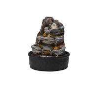 Tiered Rock Tabletop Fountain with LED Crystal Ball - Indoor Waterfall Decor - Auto Pump & Resin Design The hot sale Natural One Size