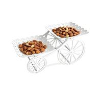 Tiered Serving Stand - 14.17 Inch 2-Tier Fruit Bowl | PP Material - Cake Dessert Display Tray for Wedding, Birthday, Buffet, Afternoon Tea, Pastry, Candy, Table Decoration