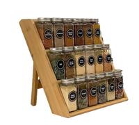 Tiered Shelf Display - 3-Tier Wooden Perfume Riser,Kitchen Tool, Space-Saving Dessert Storage Rack for Cosmetics Supplements Dessert Cupcake Cluttered Collection