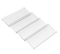 Tiered Spice Rack Organizer for Drawers - Clear Plastic Storage Shelf for Spices, Skincare & Small Items, Space-Saving Step-Style Design(4pcs)