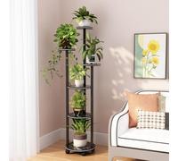 TieredPlantStandonWheels5/6TierTallCornerDisplayRackforIndoor/OutdoorUsePerfectforBalconyGardenPatioLivingRoomDecorandnization