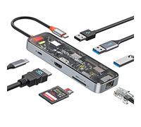 Tiergrade USB C Hub, 8 in 1 USB C to HDMI Multiport Adapter with HDMI, Gigabit Ethernet, 100W PD, 2 USB-A 5 Gbps, USB2.0, TF/SD Card Reader, USB C Dock for MacBook Air/Pro, XPS, and More Type-C Device