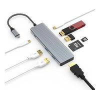 Tiergrade USB C Hub, 9 in 1 Type C Multiport Adapter with 4K HDMI, 100W PD, 2 USB 3.0, 2 USB 2.0, Type C for Chromebook