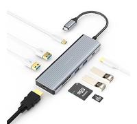 Tiergrade USB C Hub Multiport Adapter 9 in 1, Type C Docking Station with 4K HDMI, 100W PD, 2*USB 3.0, 2*USB 2.0, SD Card Reader