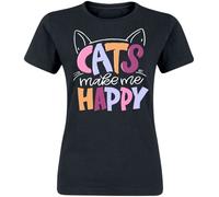 Tierisch Cats make me happy T-Shirt black M